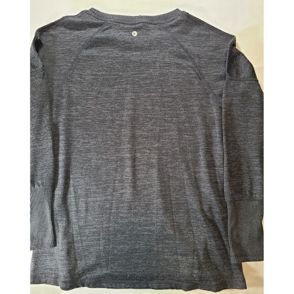 Active Life Heather Blue Tunic Sweater Large Zip Accents Stretch Knit Top - Picture 2 of 7